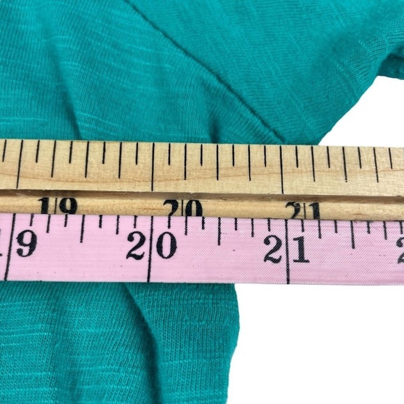 Reitmans Shirt Womens XL Teal Cotton Solid Short Sleeve Scoop Neck Pullover - Picture 5 of 9